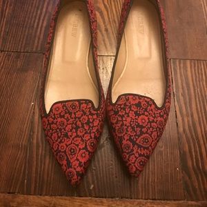 Jcrew flats red/black excellent condition